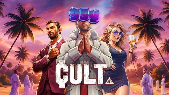 Interface do jogo de slot Cult com temática ocultista e símbolos místicos